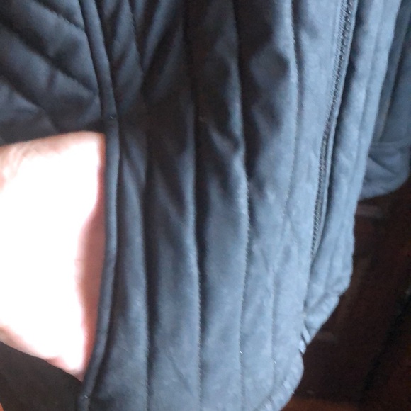 Mudd black jacket /white faux fur detachable collar XL/pink lining /mid 2000's - Picture 7 of 16